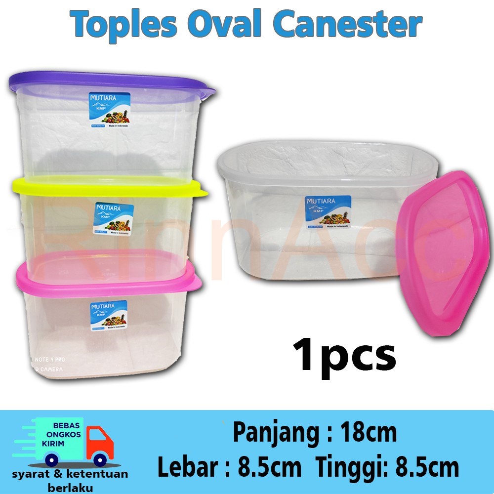 Toples Plastik Susu Oval / Toples Kaleng Susu / Canister Oval KMP /Topless Plastik Kue Kering