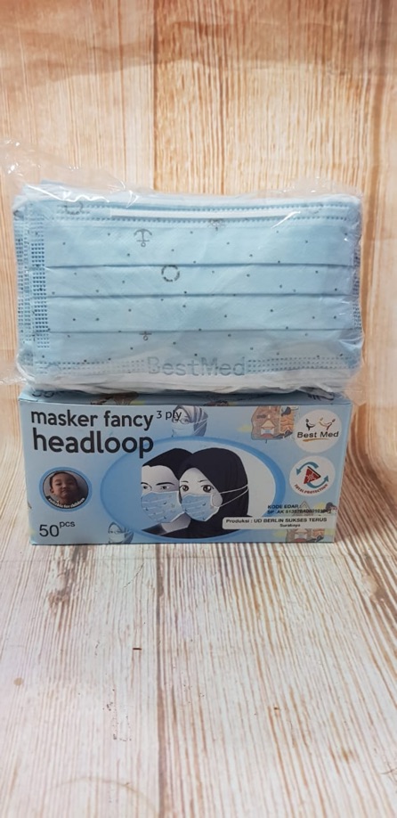 Best Med Masker Hijab Headloop &amp; Earloop Centel isi 50 pcs 3 ply