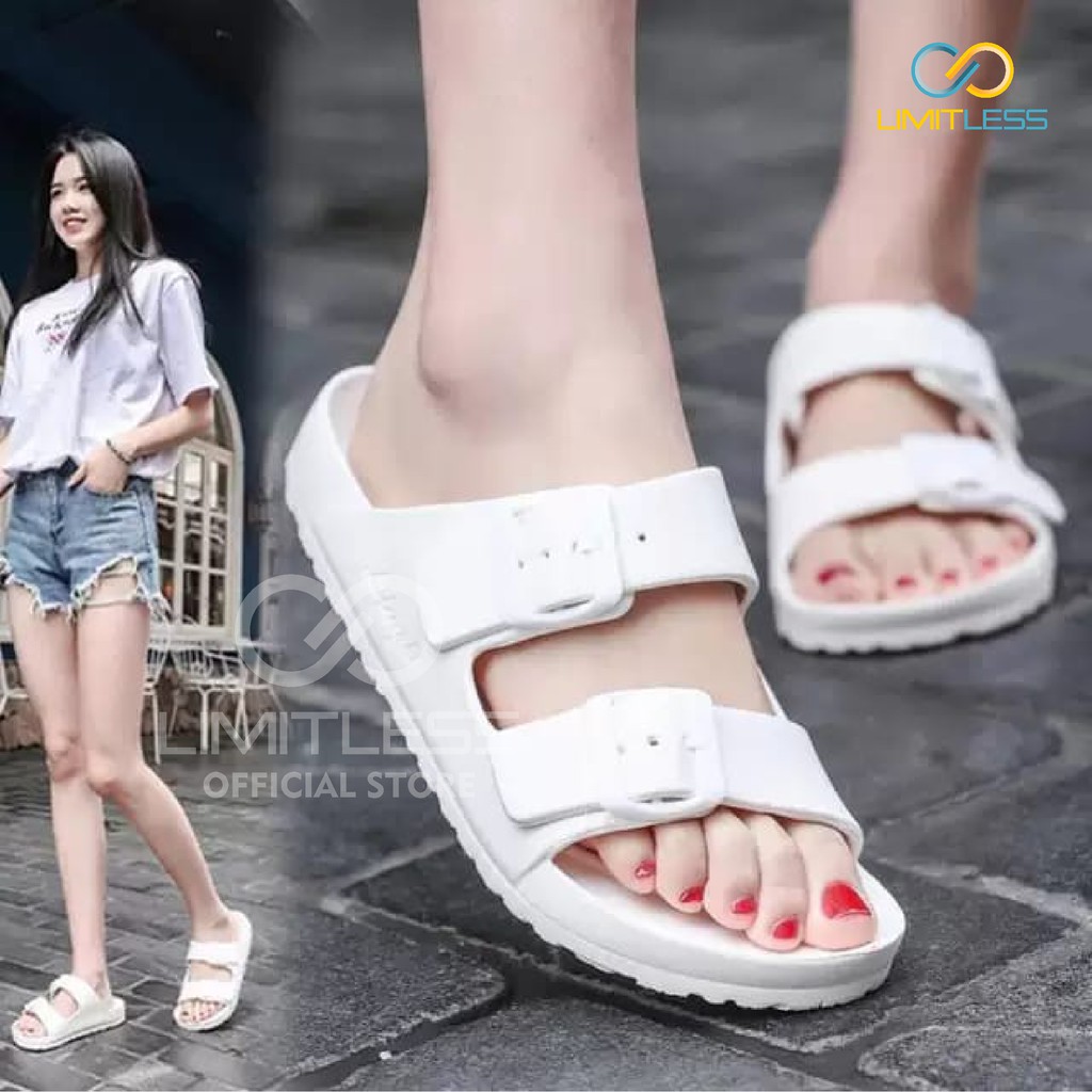 Sendal Slop Wanita Kekinian Terbaru 2023 Sandal Slip On Cewek Limitless Sandal Wanita Selop Empuk Rumahan Briken