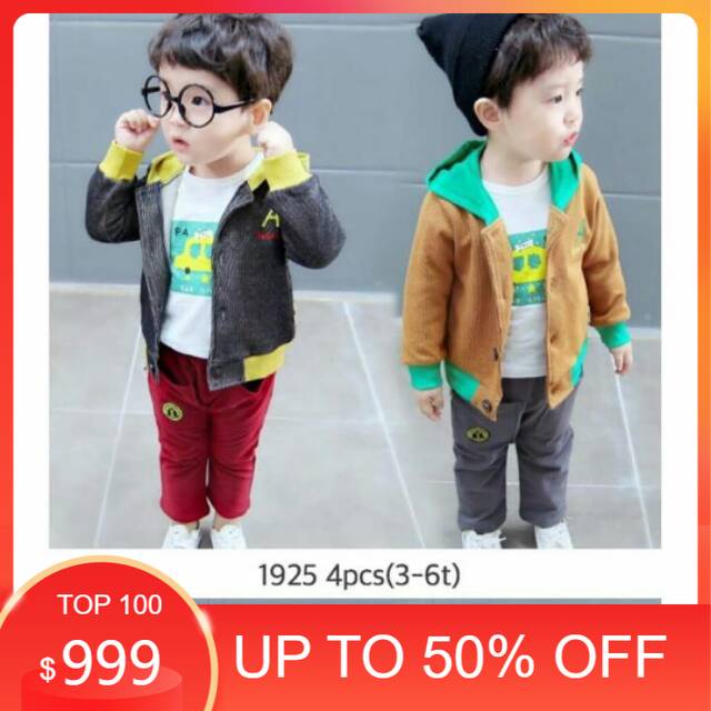 ( cuci gudang) Baju anak import setelan 3in1 anak laki laki import premium