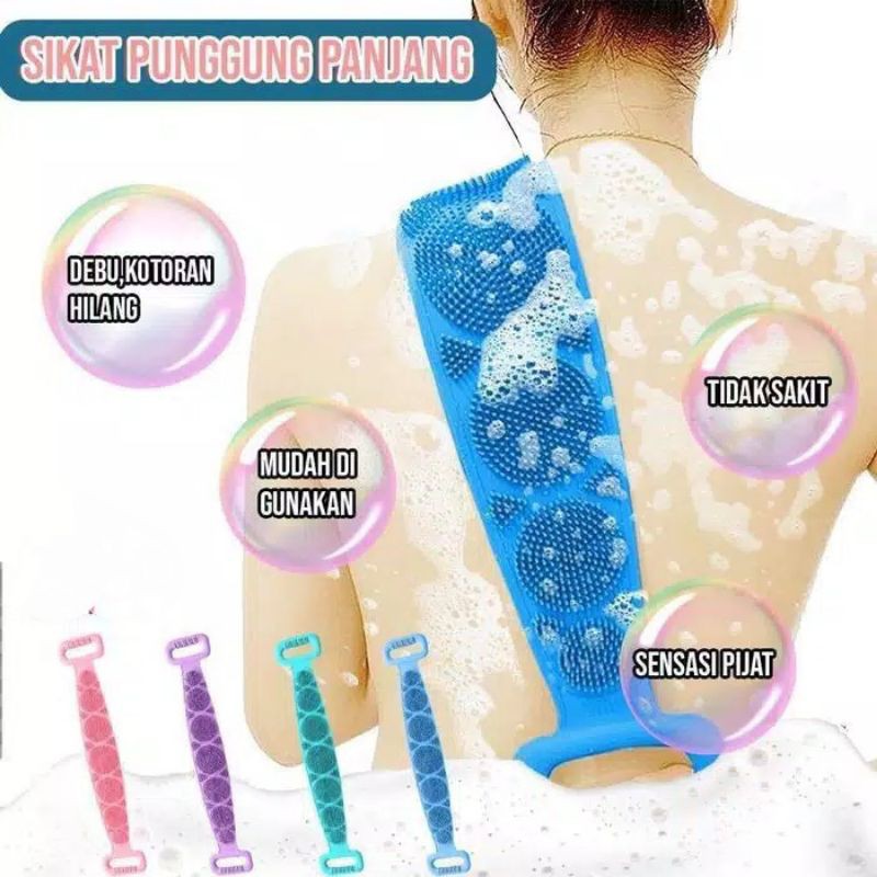 Body Scrubber Punggung/ Sikat Punggung Silikon Alat Sikat Punggung Alat Bantu Mandi Alat Gosok Badan