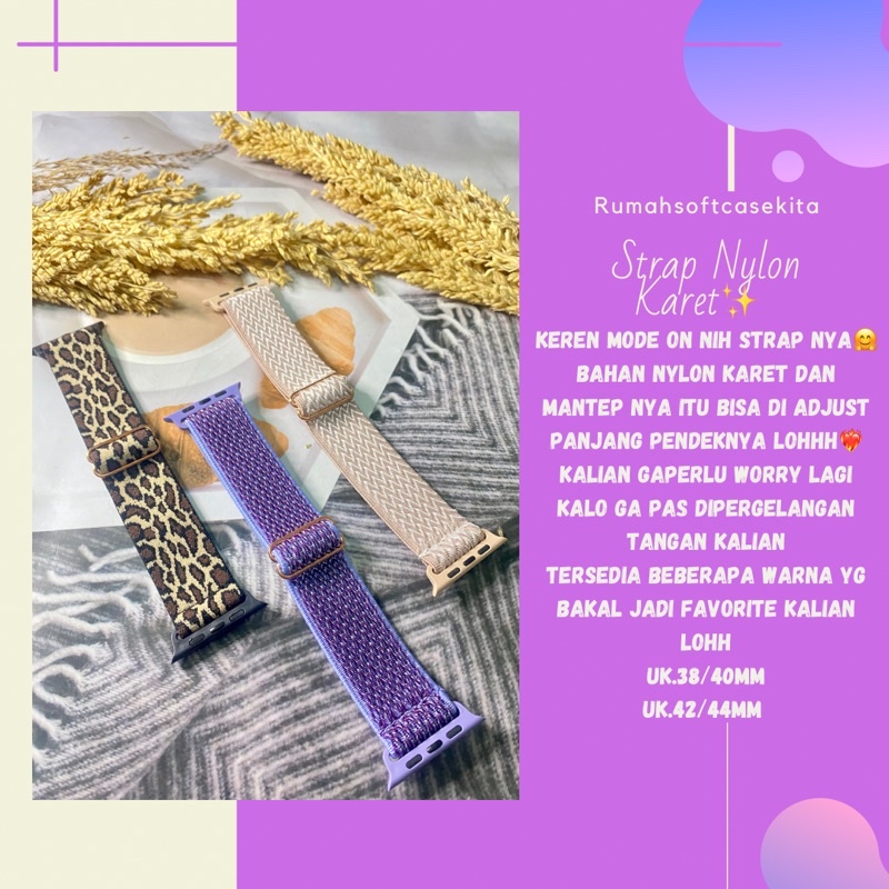 STRAP WATCH/IWO/SMARTWATCH NYLON KARET 38/40MM DAN 42/44MM