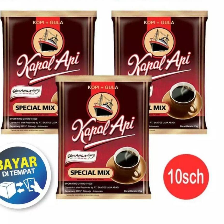 

idH2t7S--BISA COD - BAYAR DITEMPAT - Kapal Api Special Mix 1 Renceng | Kopi Hitam + Gula (10 Sachet @25gr)