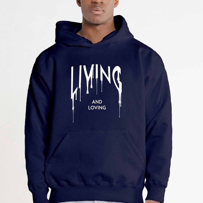 Hoodie Living and Loving Sweater Pria Fleece Size M - XXL