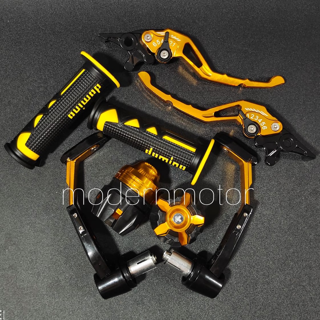 [HEMAT 4in1] Proguard Robot+Handgrip Domino model shark+Jalu as+Handle Variasi CNC Nmax PCX Vixion aerox Beat Mio Vario Tiger Mx Lexi Vario150 CBR R15 v3 Fu Mio j Rx king ADV Freego
