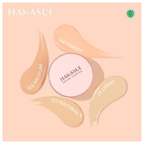 * KYRA * Hanasui Serum Cushion Bedak Cair Foundation Alas Bedak Kosmetik Wajah - Netto 15 gr