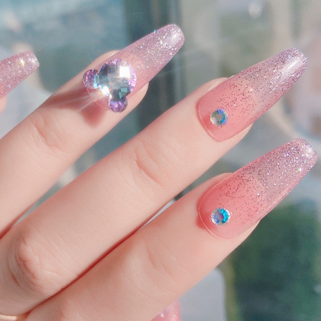 5pcs Berlian Imitasi Glitter Charm Multi faceted Tidak Mudah Berubah Bentuk Untuk Dekorasi Nail Art Wanita