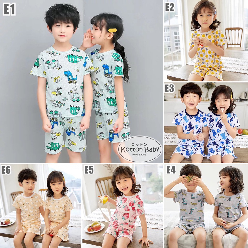 [sale] 1-5thn  | Setelan Santai Anak Laki-laki Perempuan Piyama  Piyamakid Kaos Bayi E Catalog