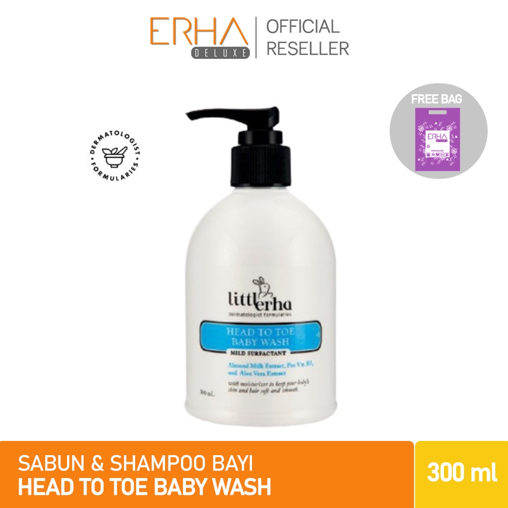 ERHA Sabun Shampoo Bayi Anak LITTLERHA Head to Toe Baby Wash / BPOM