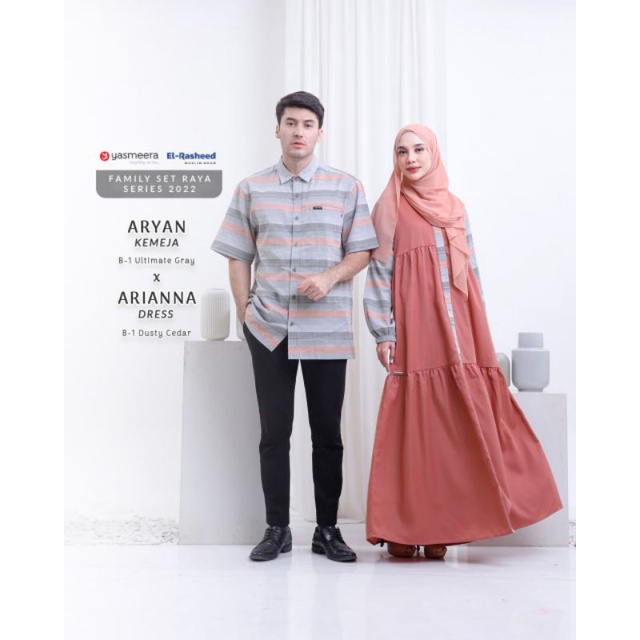 YASMEERA - BEST SELLER FAMILY SERIES ARYAN ARIANNA KODE B1 DUSTY CEDAR ULTIMATE GREY /SARIMBIT