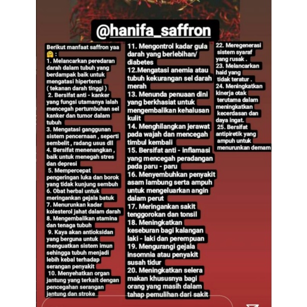 BUNGA SAFFRON by Hanifa saffron