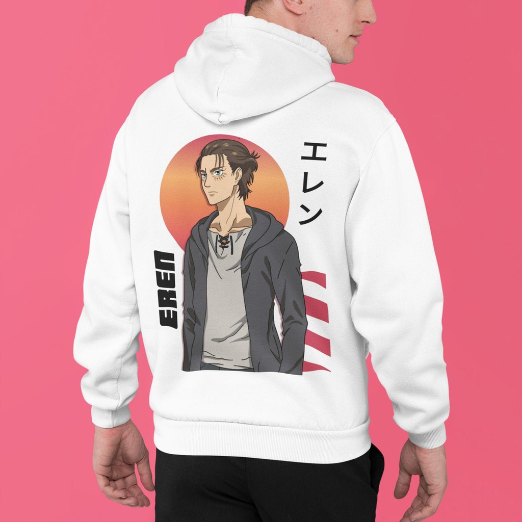 Hoodie Eren Yaeger Kanji AOT Attack On Titan SNK Anime Manga Premium