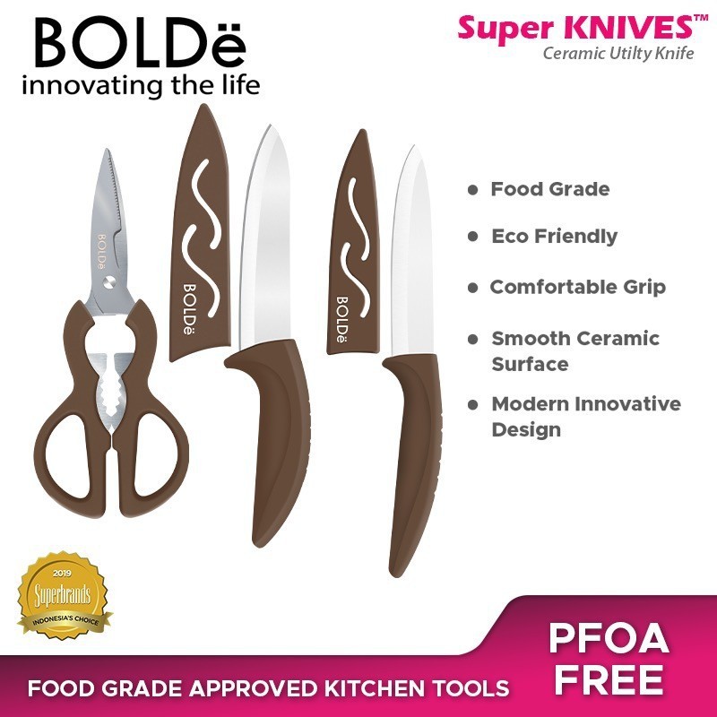 BOLDe Super Utensil Cutting Board Set 3+1 - Cokelat