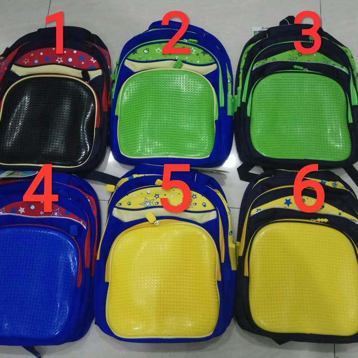 Tas Ransel Anak Laki-Laki Dic 423 Cbr Six Original - Sobat Mode VR618  Lego Diy Puzzle Pixel - Impo