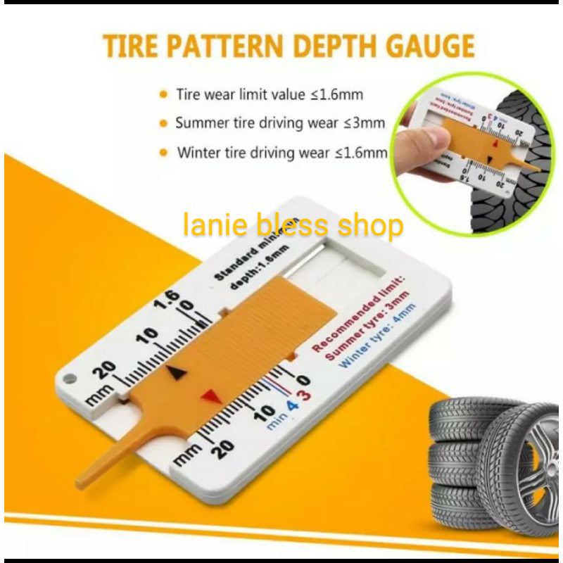 

penggaris ketebalan kedalaman pola ulir ban.tyre depthmeter gauge