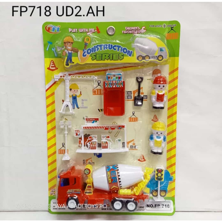 FP 718 - Mainan Anak Construksi set Molen dan Pom Bensin FP718