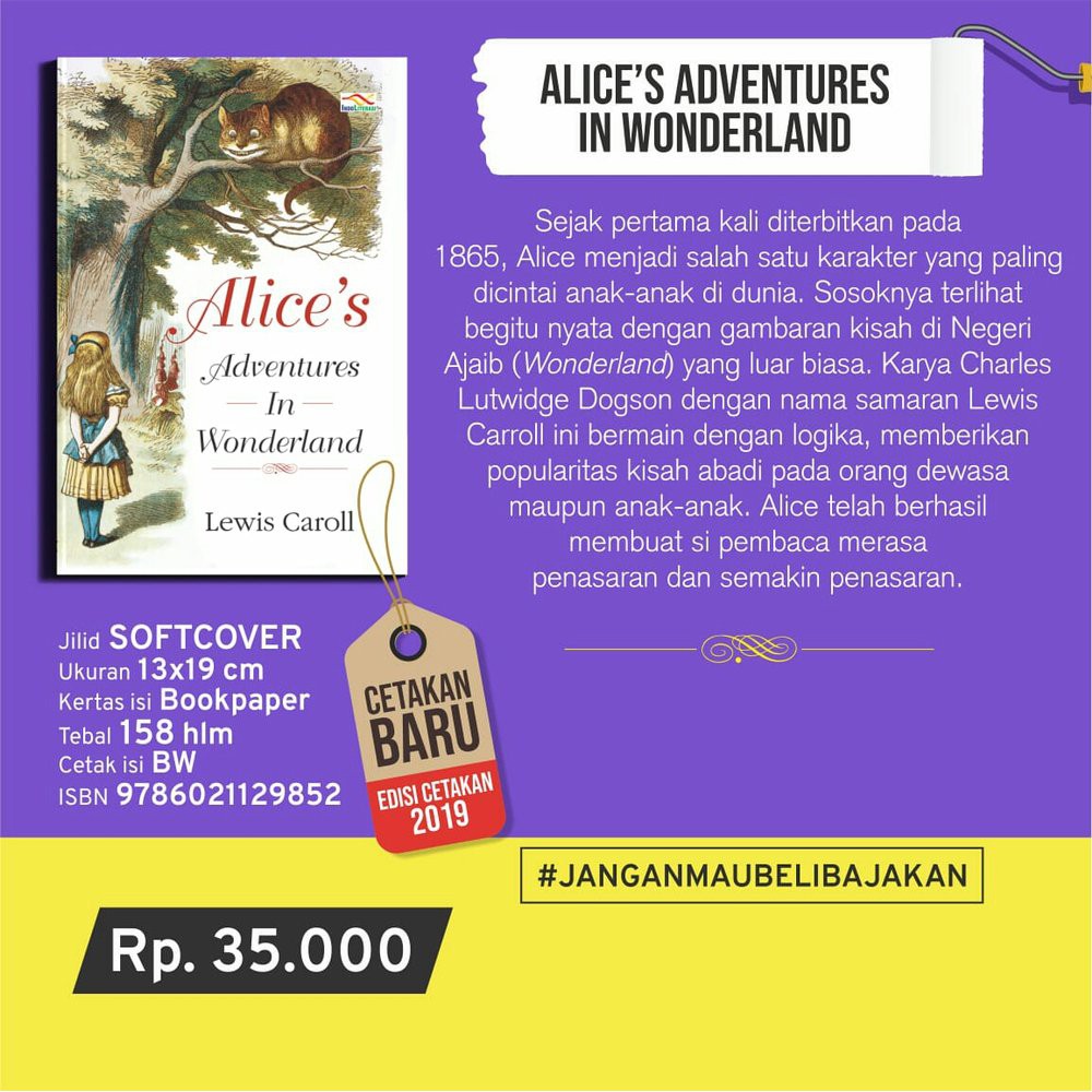 Alice Adventures in Wonderland - Petualangan Alice - Lewis Caroll