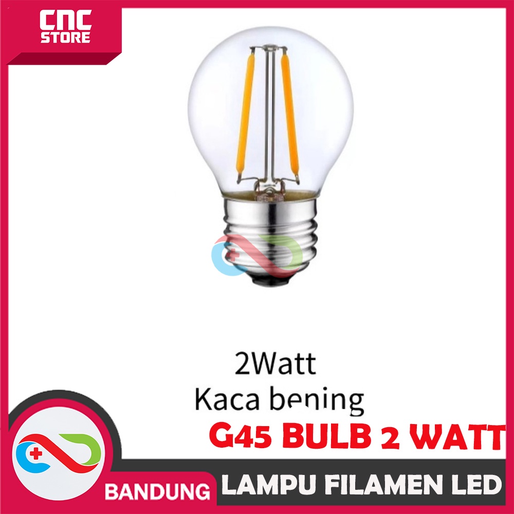 LAMPU FILAMEN LED ST64 BULB 2W BOHLAM 2 W WATT PIJAR EDISON - G45 BENING, KUNING