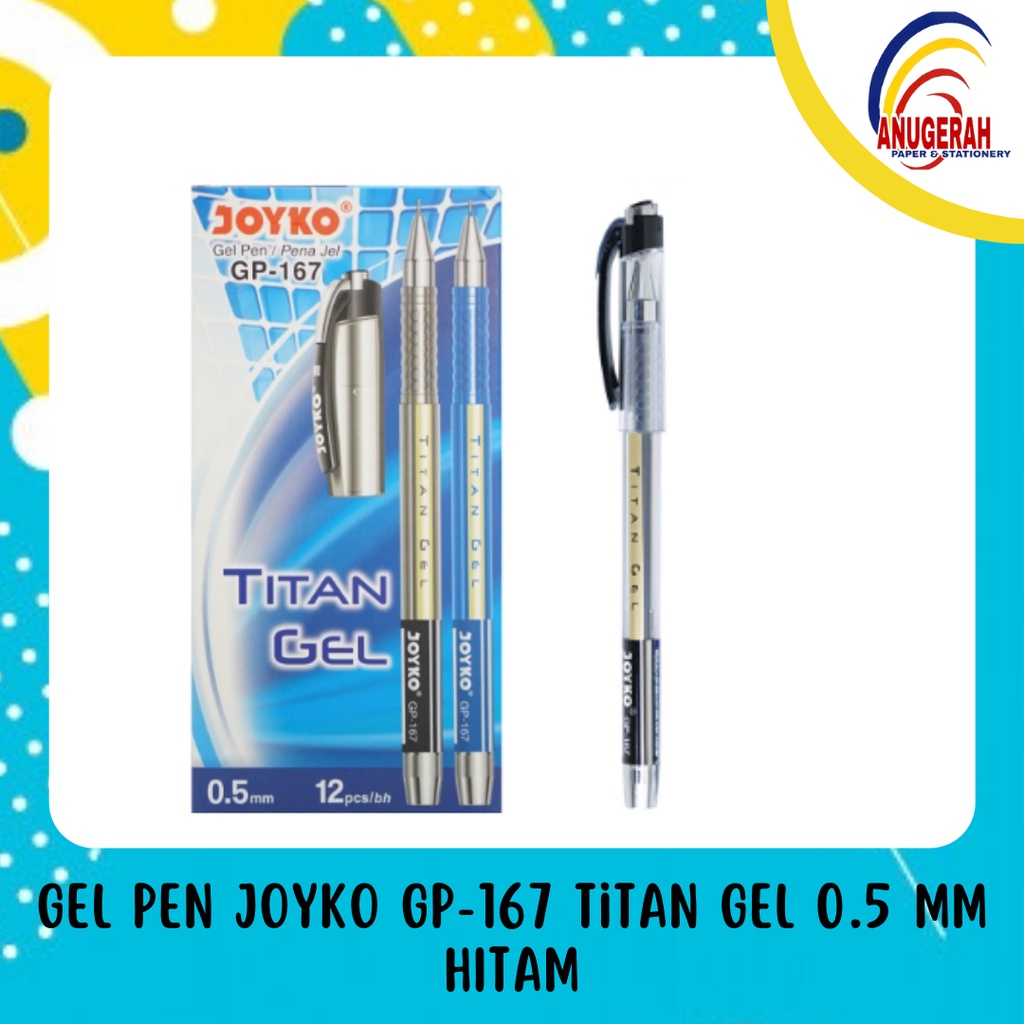 

Gel Pen Joyko GP-167 Titan Gel 0.5 mm Hitam (PCS)