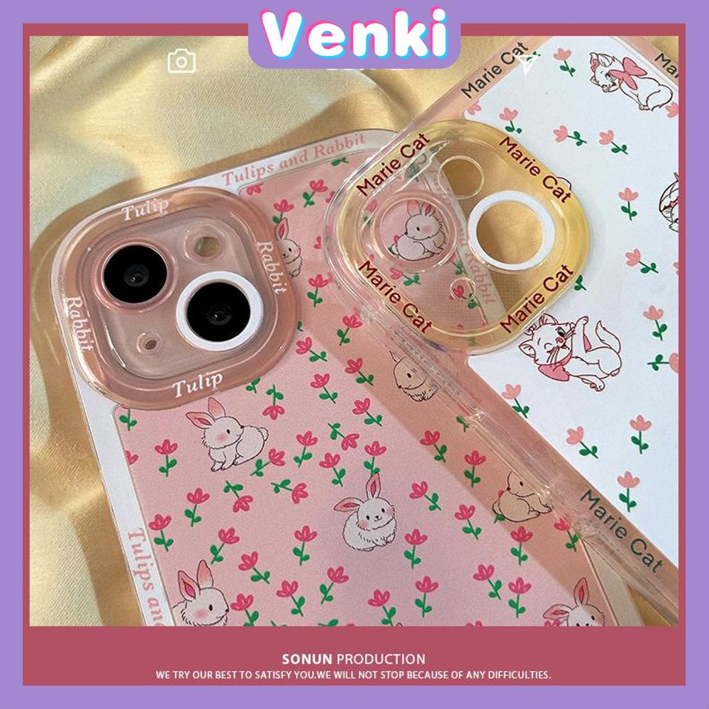 iPhone Case Silicone Soft Case Clear Case Square Edge Shockproof Protection Camera Pink Flowers Cute Compatible For iPhone 11 iPhone 13 Pro Max iPhone 12 Pro Max iPhone 7 Plus xr