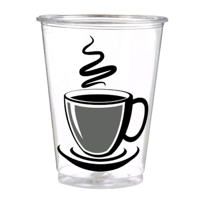 Cup Plastik Ukuran 16 Datar + Sablon Free desain