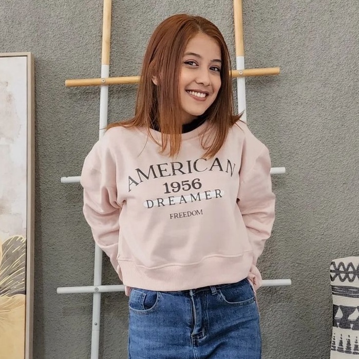 Public - American Crop - Sweater Basic Crop Wanita