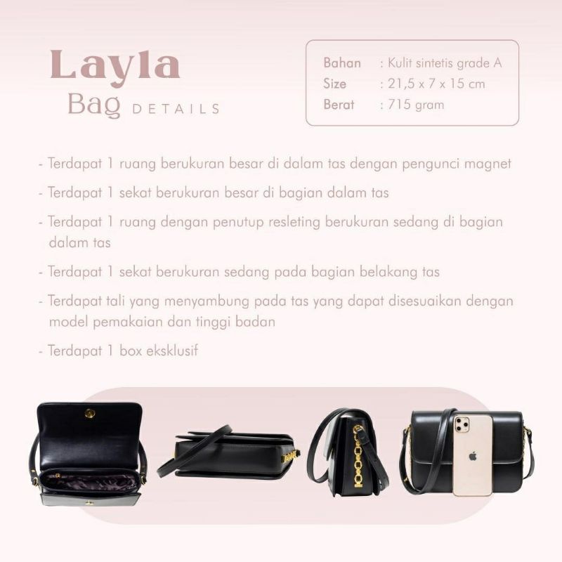 Layla Bag Jims Honey Original Tas Selempang Wanita Clutch Free Box Realpic Cod Official Store