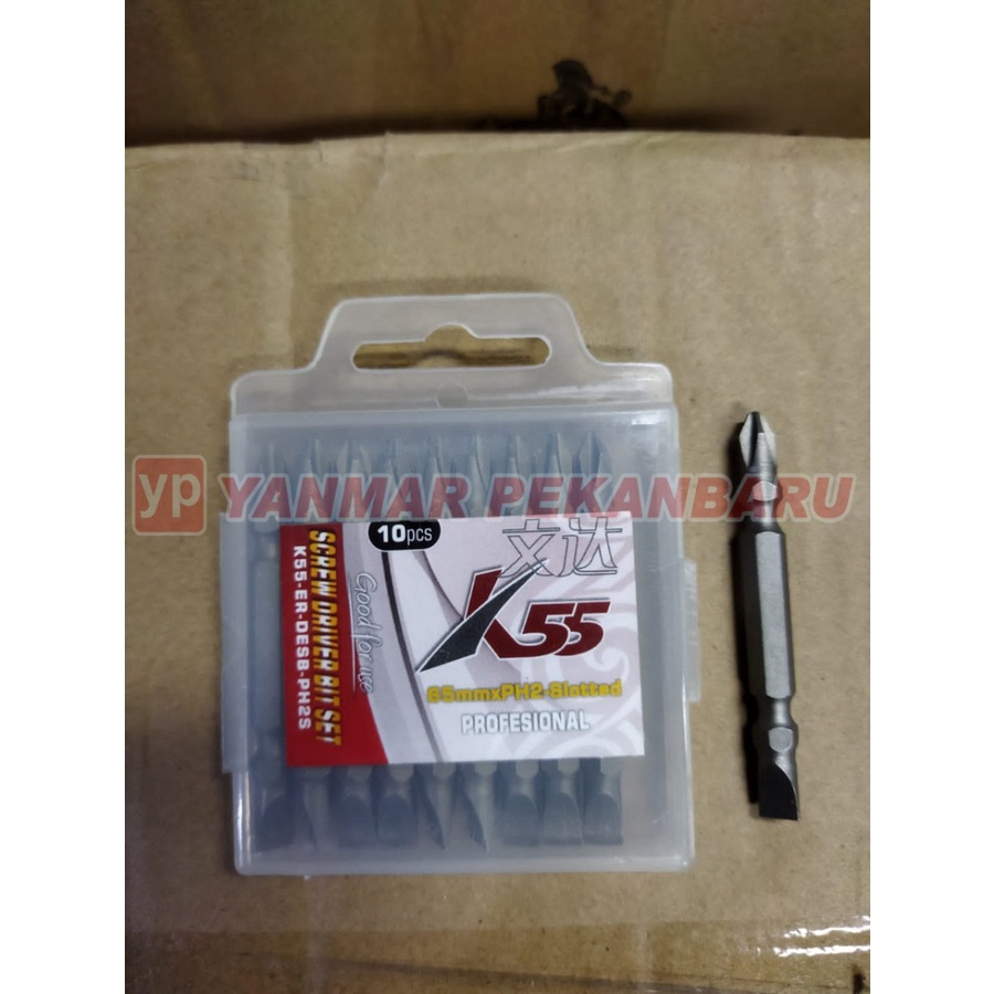 MATA OBENG ANGIN KETOK GETOK / SCREW DRIVER BIT SET PH2 X 65 MM K55
