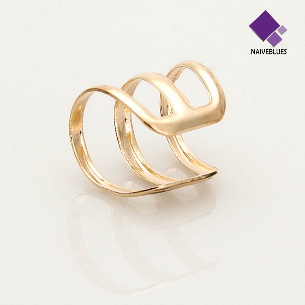 Naiveblue &gt; 1Pc Cincin Terbuka Adjustable 3 Ring Untuk Wanita