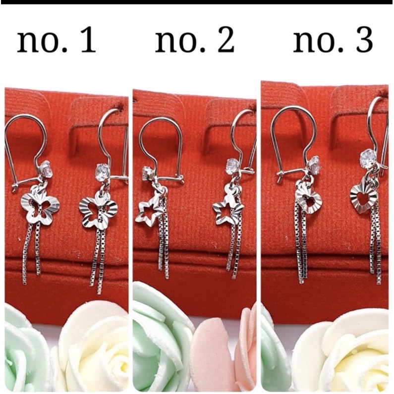 Anting perak 925 lapis emas putih anting cewek anting love anting bintang anting kupu kupu