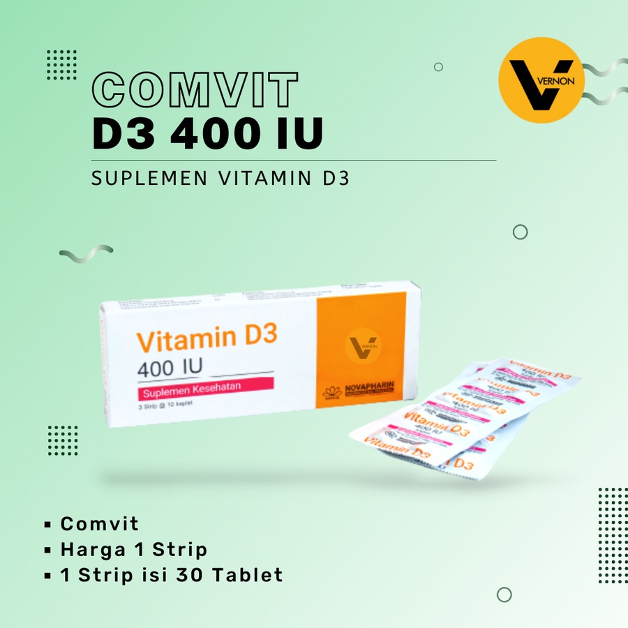COMVIT D3 400IU Sumplemen Vitamin D3 Produksi Novapharin