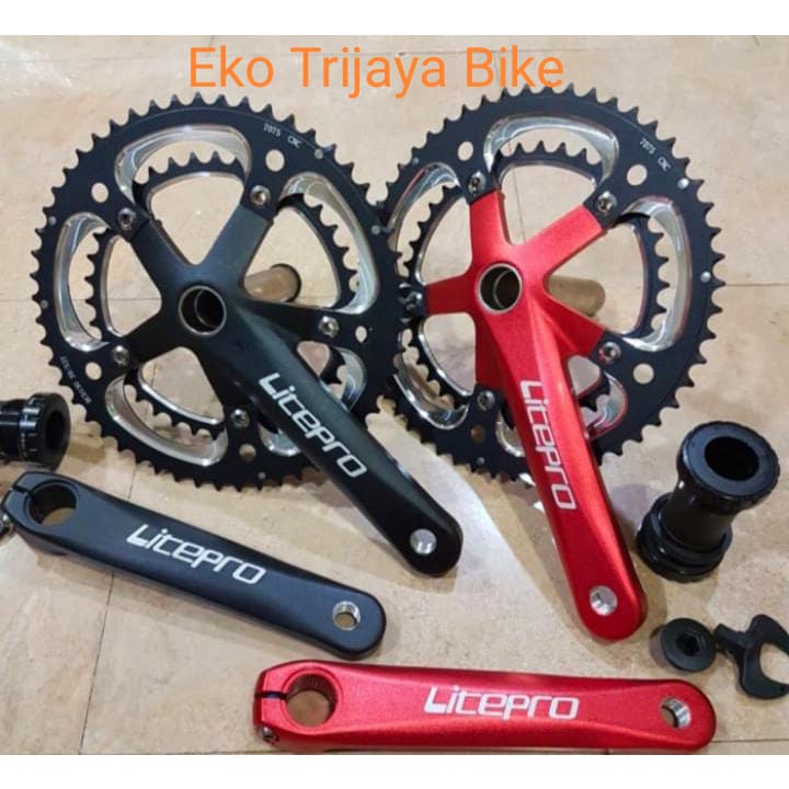 Crank set Litepro Double crank 53 39 t arm 170 - gold