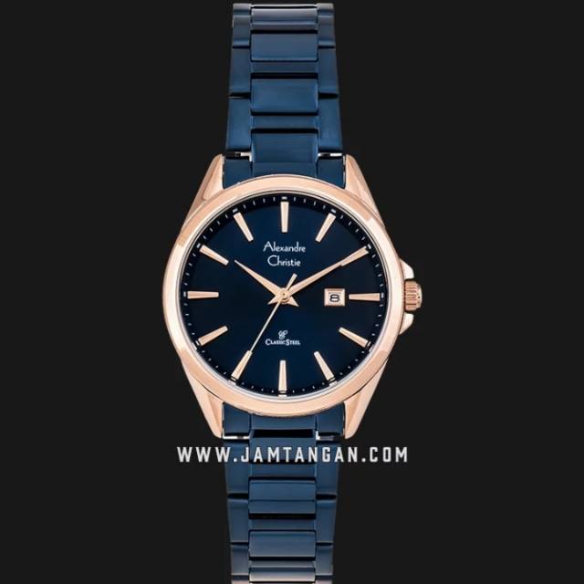 Alexandre Christie AC 8552 LD BURBU Ladies Blue Dial Blue Stainless Steel