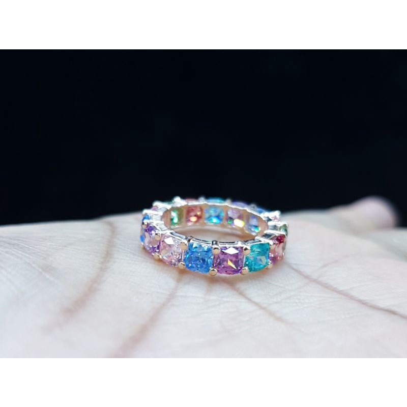 TokoMasCrownLokasariCincin Rainbow New Arrival Emas Asli