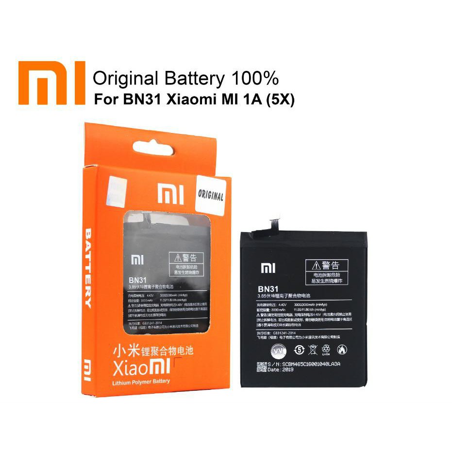 Baterai Xiaomi Redmi Note 5a Mi A1 Note 5 Prime  BN 31- BN 31 Batre Original 100 % Distributor