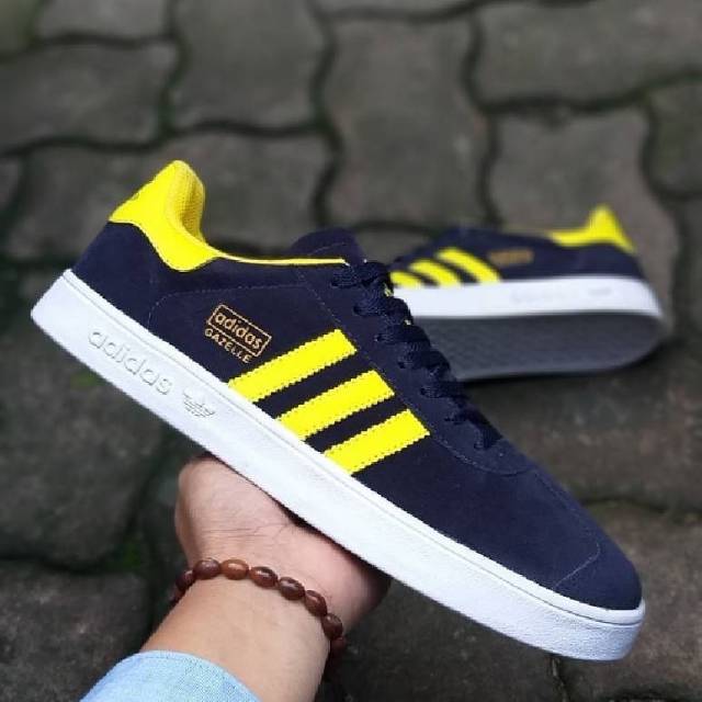 Sepatu Adidas Gazelle Navy Biru Dongker Sneakers Casual Sekolah Kuliah Kerja Kado Hadiah Murah Cowok