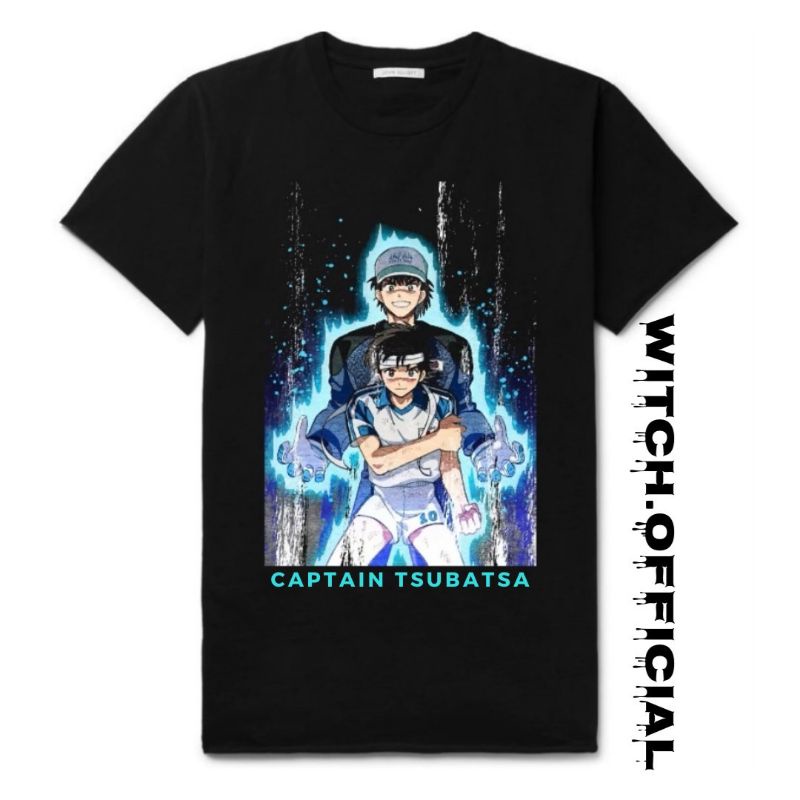 Kaos Baju Anime CAPTAIN TSUBATSA / TSHIRT DISTRO HITAM PRIA 24S / Tshirt Anime Tsubatsa