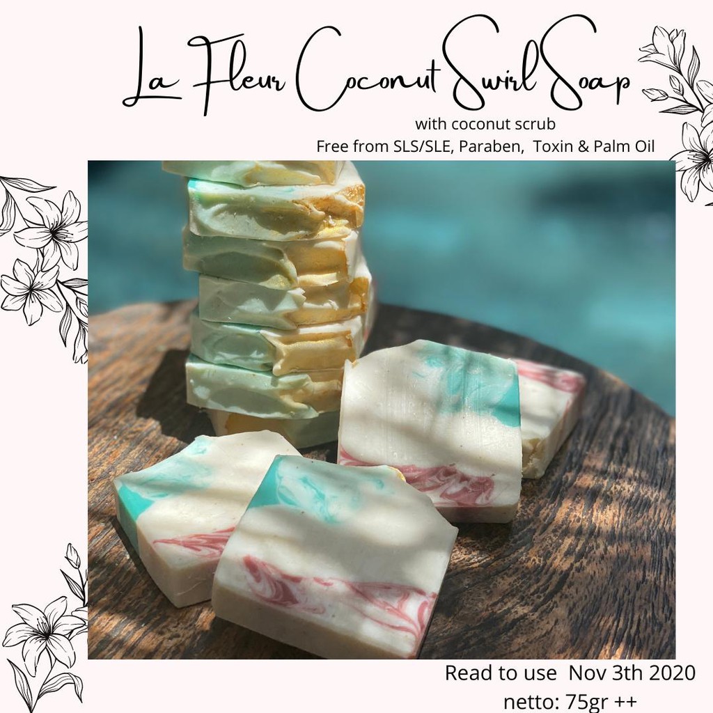 LA FLEUR NATURAL SOAP BAR WITH COCONUT