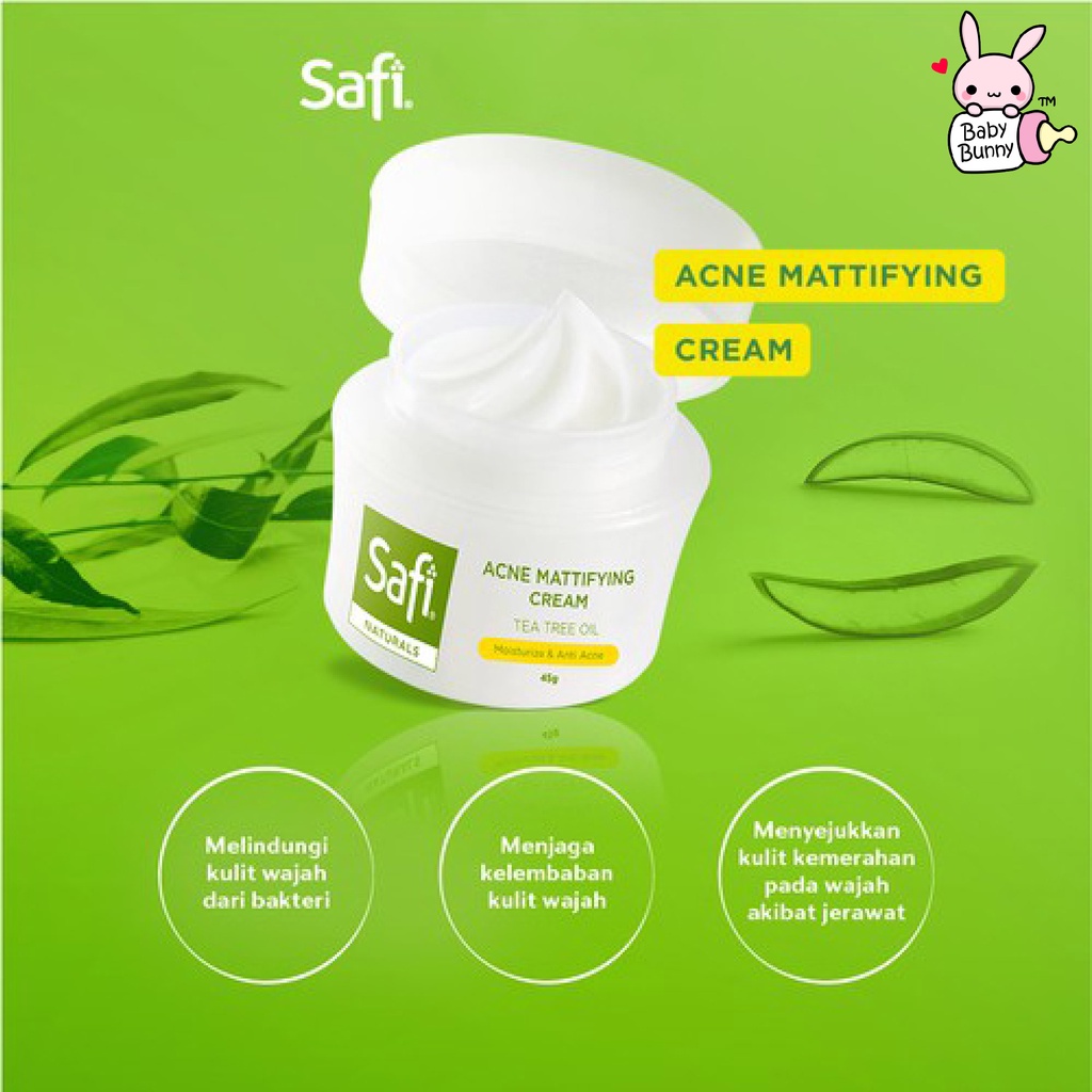 ❤ BELIA ❤ SAFI Naturals Tea Tree Oil Acne Cleanser Acne Toner Anti Acne Cream Natural 20 45 50 100 | BPOM