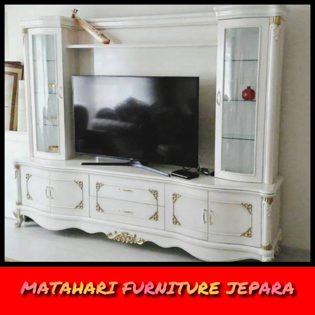 Lemari bufet tv duco kayu jati jepara