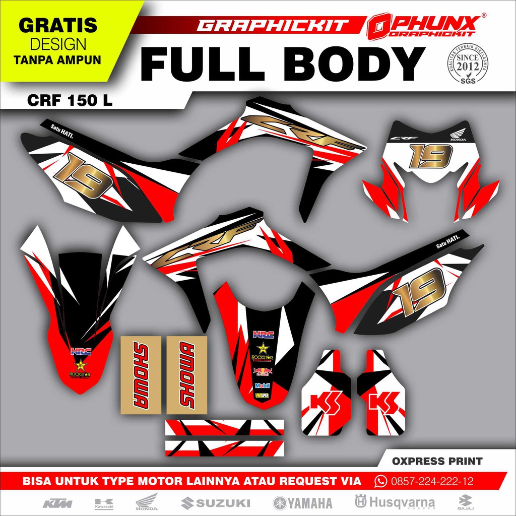 Stiker Decal Honda CRF 150 L Custom 19 Full Body Sticker Custom