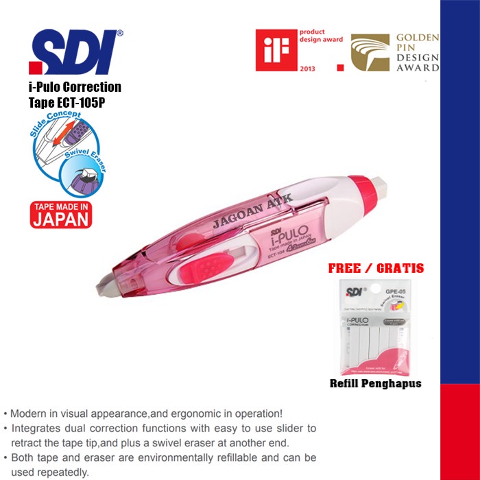 

Nikmati Correction Tape / Tip-X Kertas (5Mmx6M) I-Pulo Sdi Ect-105P Pink Terbatas