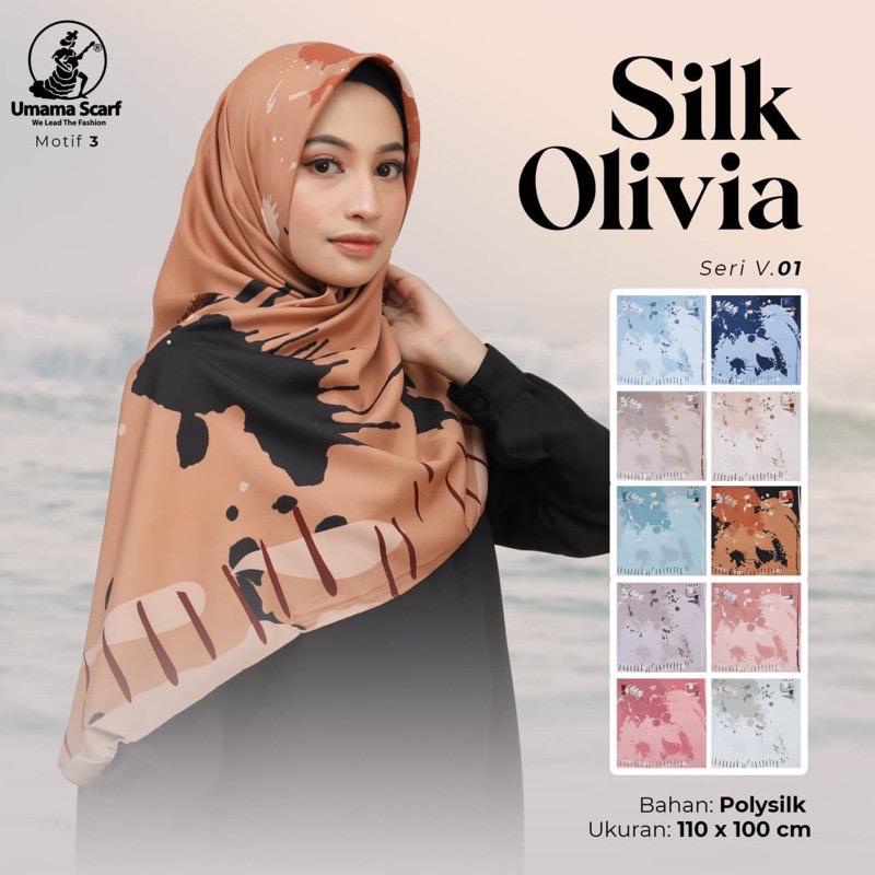 Segiempat Motif Hijab SILK OLIVIA MOTIF UMAMA 110x110-Motif 3 OLIVIA