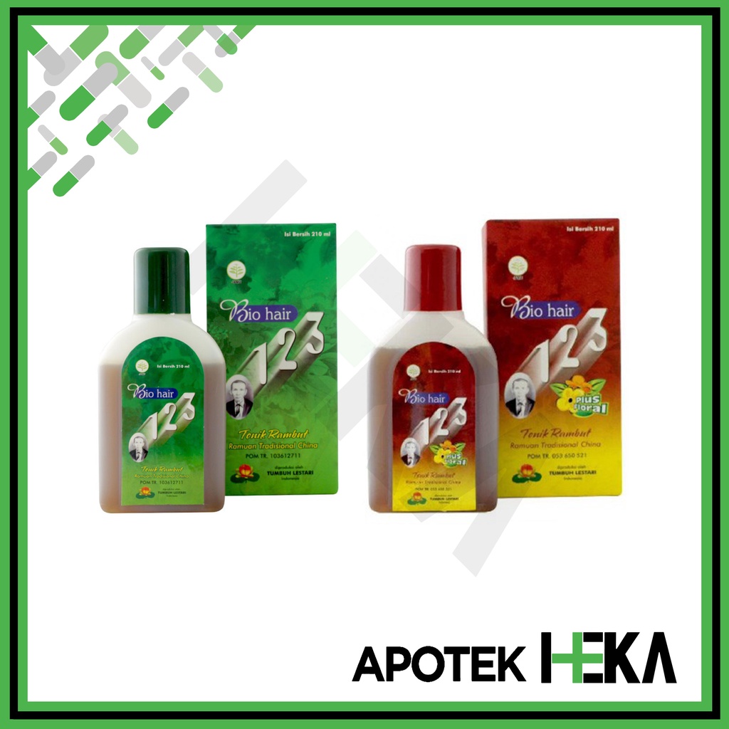 Bio Hair 123 Floral Red / Green 210 ml - Tonik Penumbuh Rambut (SEMARANG)