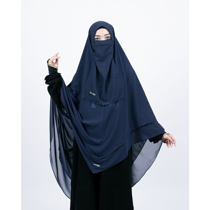 Set Khimar Cadar Tali Shofa 2 Layer Cerutti by Alsyahra Exclusive XL