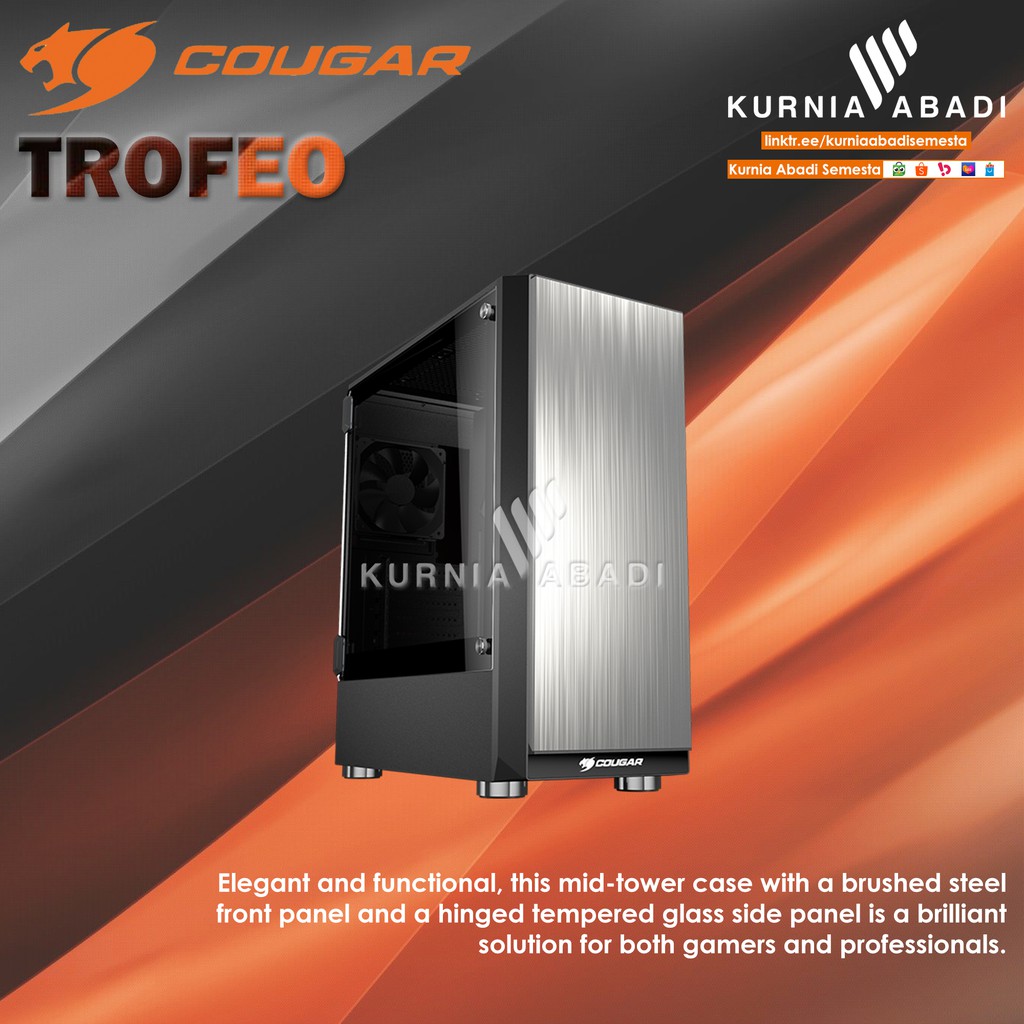 COUGAR GAMING TROFEO MID TOWER Brushed Steel Front Panel and a Hinged