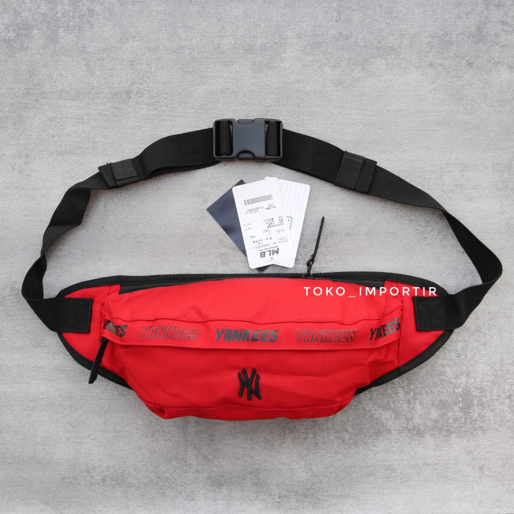 MLB waistbag yankees tas pinggang pria NY LA yankees Korea mirror ori
