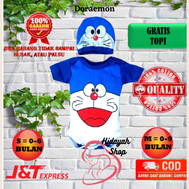 Baju bayi Jumper bayi baju bayi doraemon / jumpsuit baby doraemon laki laki/ bayi /jumsuit bayi