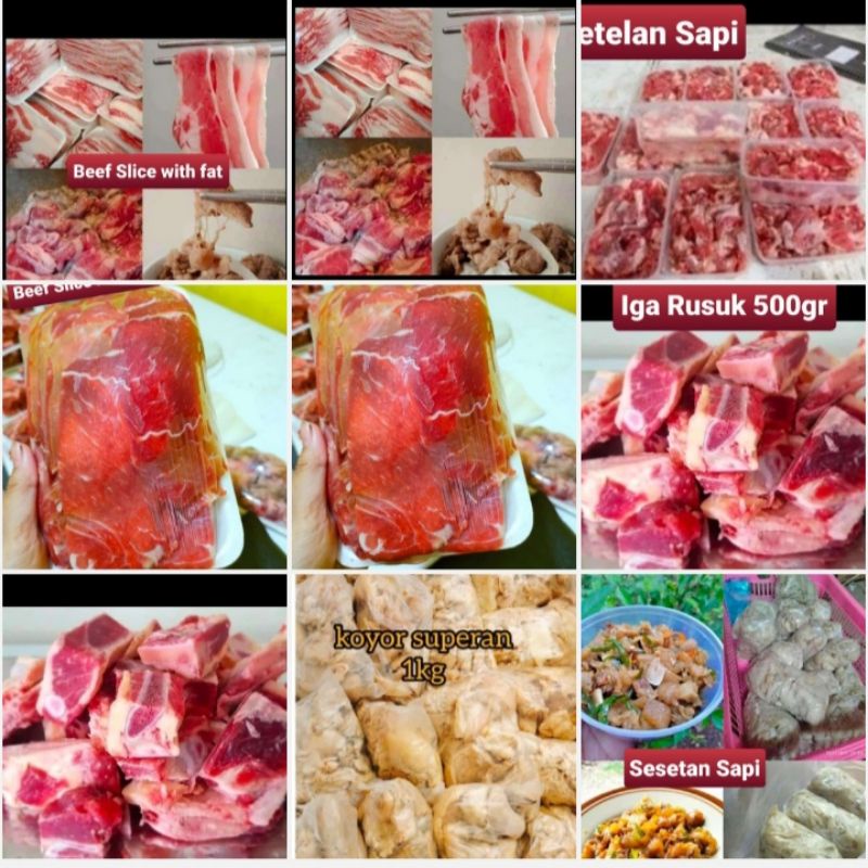 

BEEF SLICE , IGA RUSUK, TETELAN SAPI, KOYOR SAPI, SESETAN RAMBAK SAPI FROZEN --Khusus Area Semarang