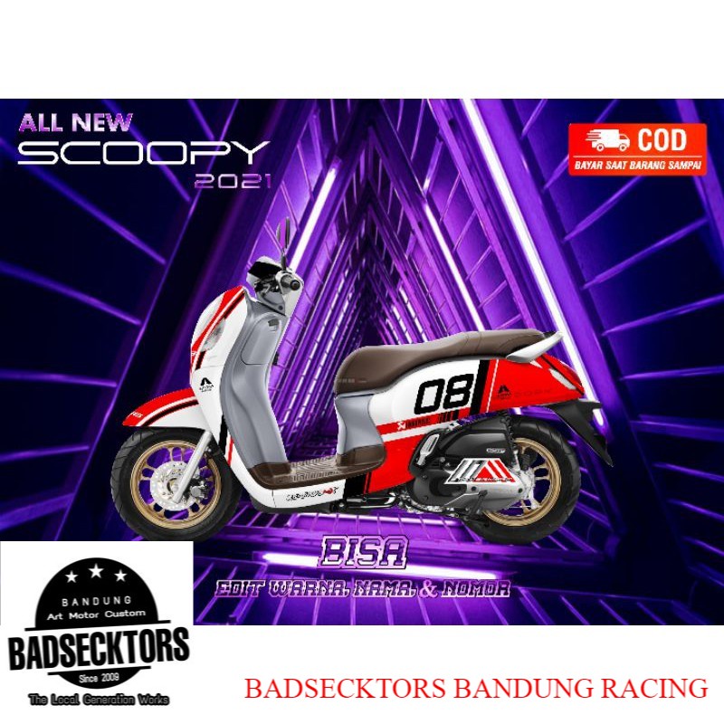 Decal New Scoopy 2021 Motif Cafe racer Variasi Sticker keren